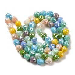 Стеклянные бусины с гальваническим покрытием  GLAA-Q098-D01-01