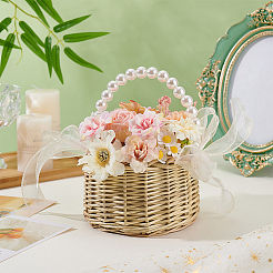 Пластиковые цветочные корзины с ручкой&nbsp;DIY-WH0899-431B