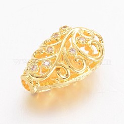 Латунные микро проложить кубического циркония бусы ZIRC-K031-02G