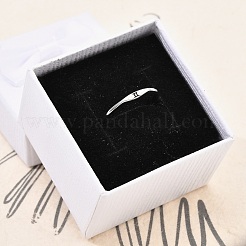 925 anello regolabile in argento sterling rodiato&nbsp;RJEW-S397-01P-09