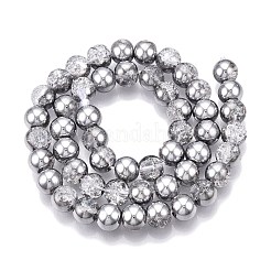 Brins de perles de verre craquelées électrolytiques&nbsp;X-EGLA-N014-8mm-03