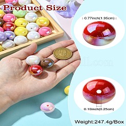 50 шт. переливающиеся акриловые бусины с УФ-покрытием&nbsp;OACR-CJ0002-04