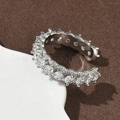 Offene Manschettenringe aus Messing mit Mikropavé und Zirkonia für Damen&nbsp;RJEW-C163-07P