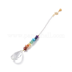 Décorations suspendues de lustre en forme de larme de verre&nbsp;HJEW-JM00856