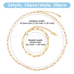 12 Stück Halsketten- und Armband-Sets aus chirurgischem Edelstahl 316l&nbsp;SJEW-HS00001