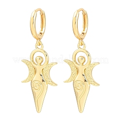 Boucles d'oreilles pendantes créoles en laiton&nbsp;EJEW-G471-47G-02