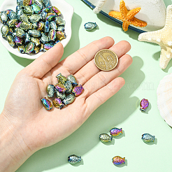 80шт 2 цвета гальванические стеклянные бусины EGLA-SC0001-54A