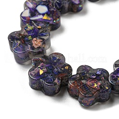 Окрашенная натуральная императорская яшма с нитями смоляных бусин G-G083-G02-01