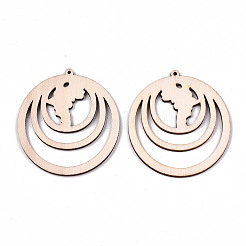 Неокрашенные натуральные деревянные большие подвески X-WOOD-N007-064