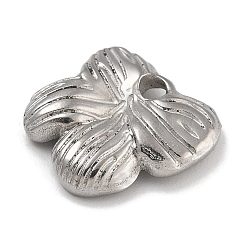 変色防止304ステンレススチールペンダント  花のチャーム  ステンレス鋼色  13.5x13x3mm  穴：1.8mm&nbsp;STAS-D197-05P