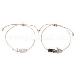 Set di braccialetti con perline intrecciate miste di pietre preziose naturali e sintetiche da 2 pezzi&nbsp;BJEW-JB11035-02