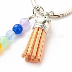 Porte-clés en jade de malaisie naturel et teint&nbsp;KEYC-JKC00317