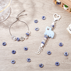 30 шт. натуральные голубые точечные яшмовые европейские бусины&nbsp;G-SP0001-01A-05