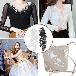 4 шт. 2-х цветная полиэстеровая вышитая водорастворимая аппликация DIY-GF0007-48