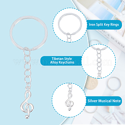 Подвески из сплава в тибетском стиле со скрипичным ключом KEYC-FH0001-22