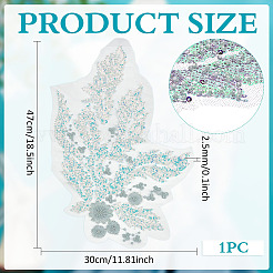 1 шт. полиэстер с вышитыми стеклянными украшениями&nbsp;DIY-PH0031-82A