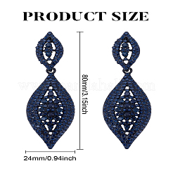 1 пара сережек-гвоздиков в форме конского глаза со стразами&nbsp;EJEW-LP0002-92C