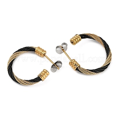 Ionenplattierung (IP) 304 Edelstahl Twist Ohrstecker für Frauen&nbsp;EJEW-M023-07D