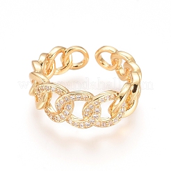 Регулируемые латунные кольца для пальцев&nbsp;RJEW-G096-35G