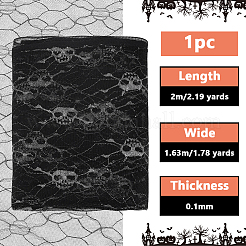 Polyester-Spitzenstoff mit Halloween-Motiv&nbsp;DIY-WH0699-75C