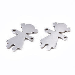 変色しない201ステンレス鋼リンクコネクター  レーザー切断  女の子  ステンレス鋼色  18x12x1mm  穴：1.2mm&nbsp;STAS-S110-112P