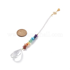 Décorations suspendues de lustre en forme de larme de verre&nbsp;HJEW-JM00856