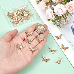 24шт латунные подвески из кубического циркония с микро-паве&nbsp;KK-BC0014-45B