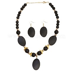 Овальные акриловые подвески на ожерелье и наборы серег-подвесок&nbsp;FS-WG7A368-01