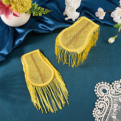 1 paire d'épaulettes à pompons en tissu non tissé et polyester&nbsp;AJEW-CN0007-72A-01