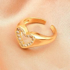 Манжеты из латуни с микро паве кубический цирконий для женщин RJEW-Z113-41G