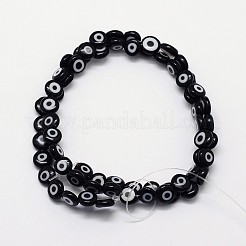 Ручной сглаза Lampwork плоские круглые пряди шарик&nbsp;X-LAMP-L058-6mm-10