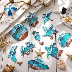 Подвесные украшения из дерева с морскими животными на тему океана&nbsp;PW-WG532B8-01