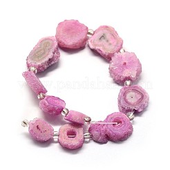 Fili di perle di cristallo di quarzo naturale druzy&nbsp;G-F582-A01