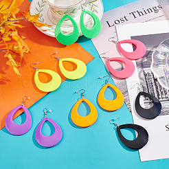 6 пара 6-х стилевых акриловых сережек-капель с отверстиями EJEW-AN0002-11