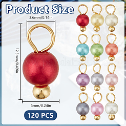 120 шт. 12-х цветные круглые акриловые бусины-подвески&nbsp;PALLOY-GO00062