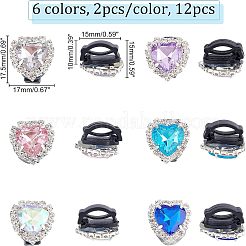 12 шт. 6 цвета сплава и стекла с пластиковой пряжкой для аксессуаров для обуви&nbsp;DIY-FG0003-16