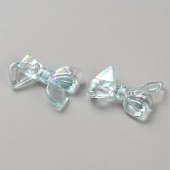 UVメッキ 虹色透明 ABカラーメッキアクリルビーズ  蝶結び  空色  33x25x6.5mm  穴：2mm  約480個/1000g&nbsp;TACR-WH0029-01E