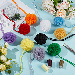 20 шт. 10-цветный шарик из полиэстера для самостоятельного изготовления&nbsp;AJEW-BC0009-90