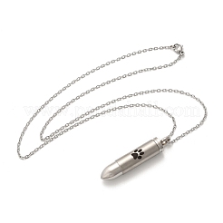 304 нержавеющая сталь отпечаток лапы пуля форма памятная урна для праха питомца подвеска ожерелье NJEW-P326-03P