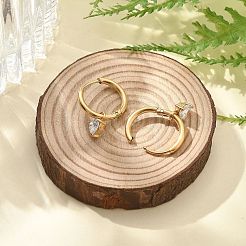 Серьги-кольца из нержавеющей стали 304 с микропаве из кубического циркония STAS-R004-03G-02