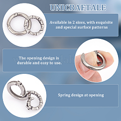 2 шт. 2 стиля тибетского стиля 316 хирургическая нержавеющая сталь пружинные затворные кольца STAS-UN0059-44