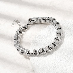 Armbänder aus Edelstahl 304 mit Kastenkette für Damen&nbsp;BJEW-P399-02P