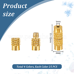 100 шт. 4-х цветные латунные винтовые застежки-колонны KK-PH0010-58