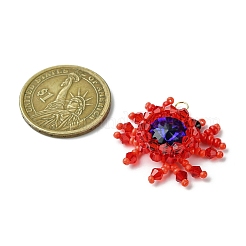 Подвески в виде краба из стеклянных бусин&nbsp;PALLOY-CJ00128