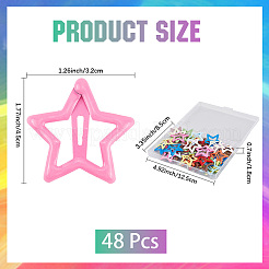 48 шт. 12-х цветные заколки-кнопки из сплава со звездочками и эмалью&nbsp;OHAR-CP0001-27