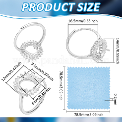1 шт регулируемое кольцо из 925 серебряных страз&nbsp;FIND-BC0041-69