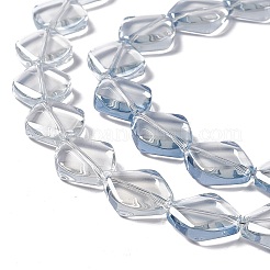 電気メッキガラスビーズセット  パール光沢メッキ  菱形  ライトスチールブルー  18x15.5x5mm  穴：1.2mm  約35~37個/連  24.80~25.98インチ（63~66cm）&nbsp;EGLA-L032-PL03