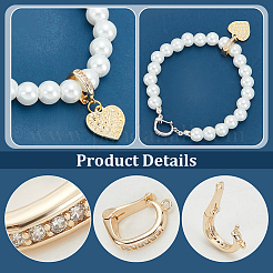 8 шт. 2-цветная стойка с покрытием из латуни с микропаве прозрачный кубический цирконий складные застежки FIND-PH0020-88