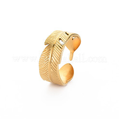 Ионное покрытие (ip) 304 нержавеющая сталь лист обертка открытое кольцо-манжета для женщин RJEW-S405-213G