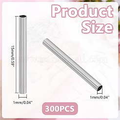 300 шт. трубчатые бусины из нержавеющей стали 304 STAS-HY0001-82
